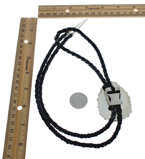 Turquoise Native American Navajo Sterling Silver Bolo Tie NX11646
